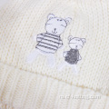 Детский зимний вязаная шапочка с вышивкой животных